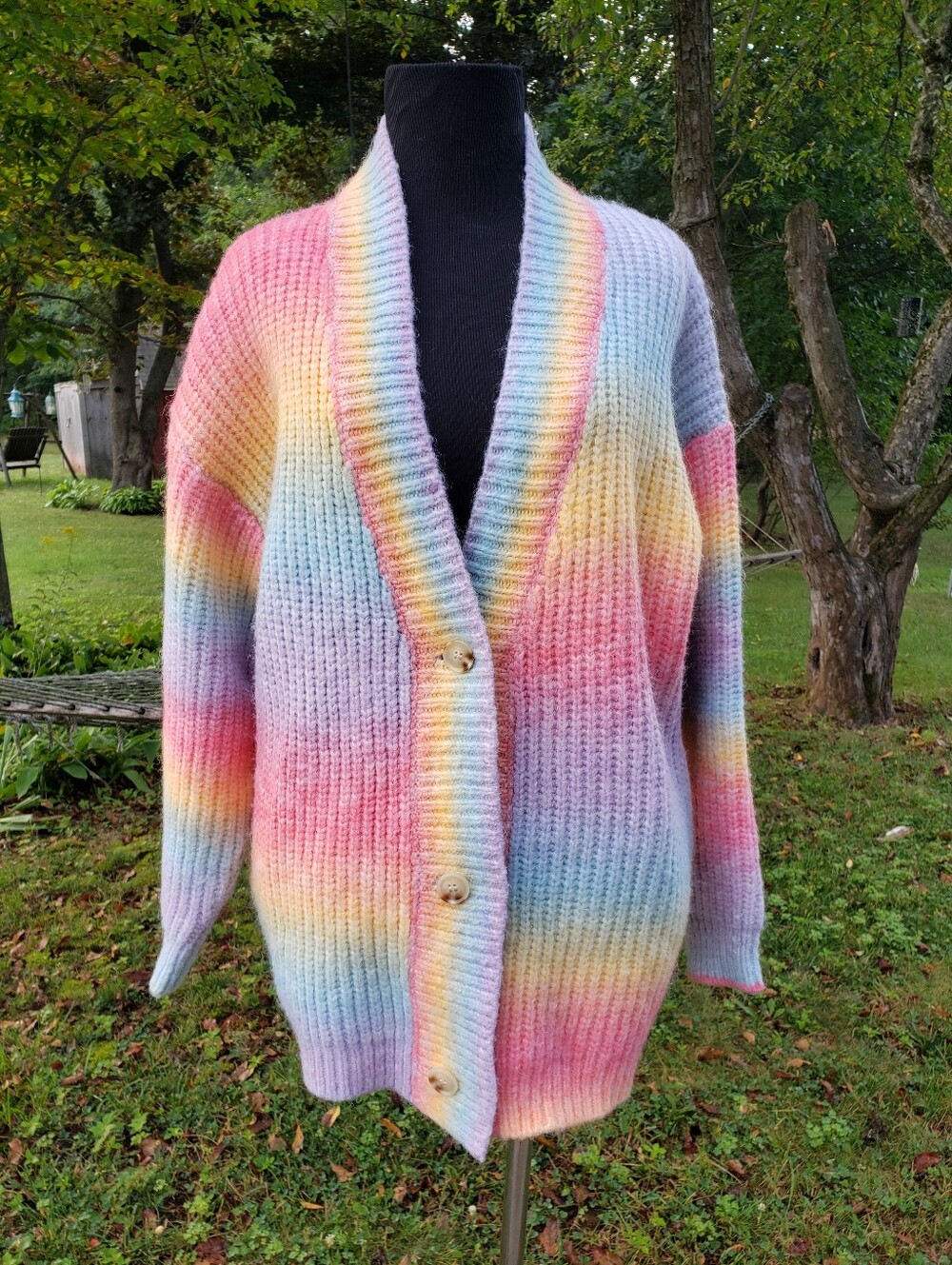 Blanknyc Rainbow Gradient Cardigan